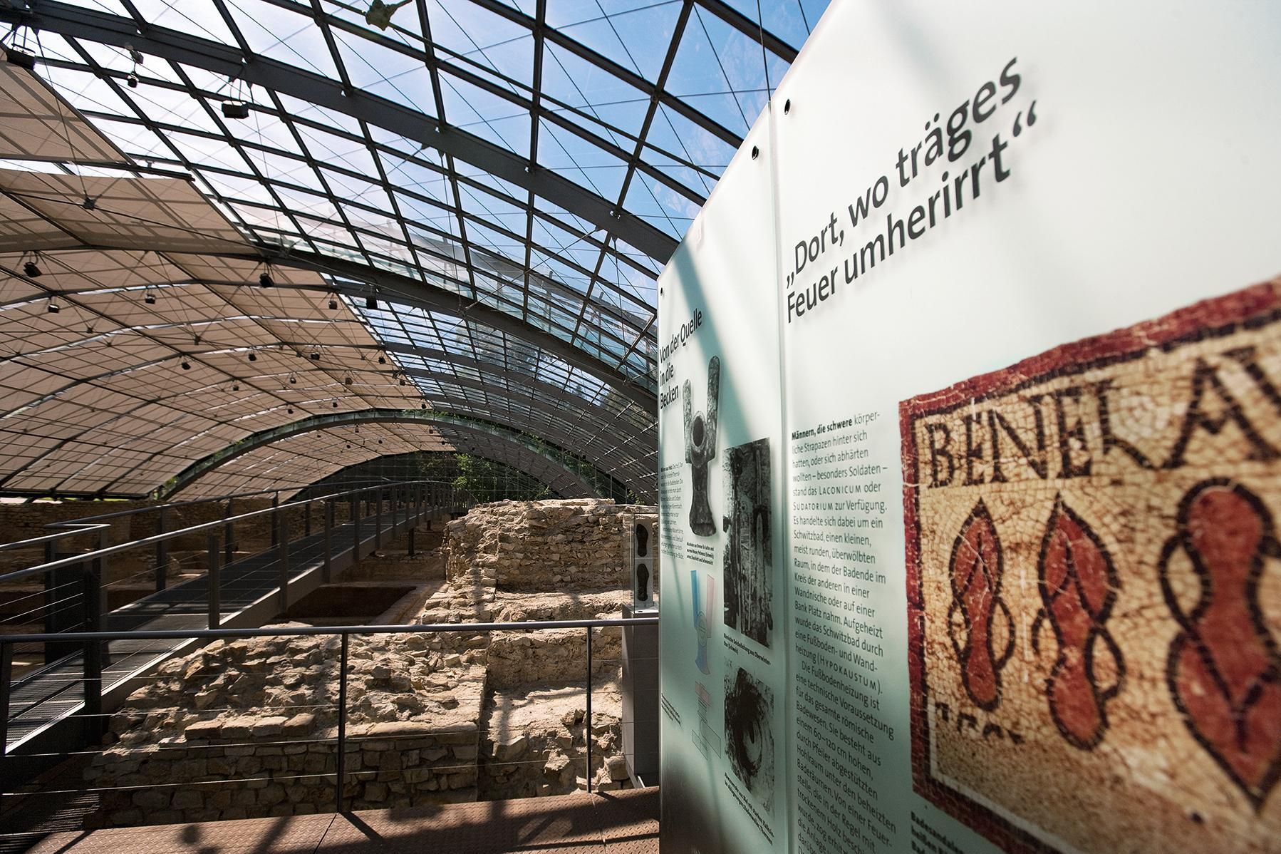 Badruine Badenweiler, Tafel der Dauerausstellung